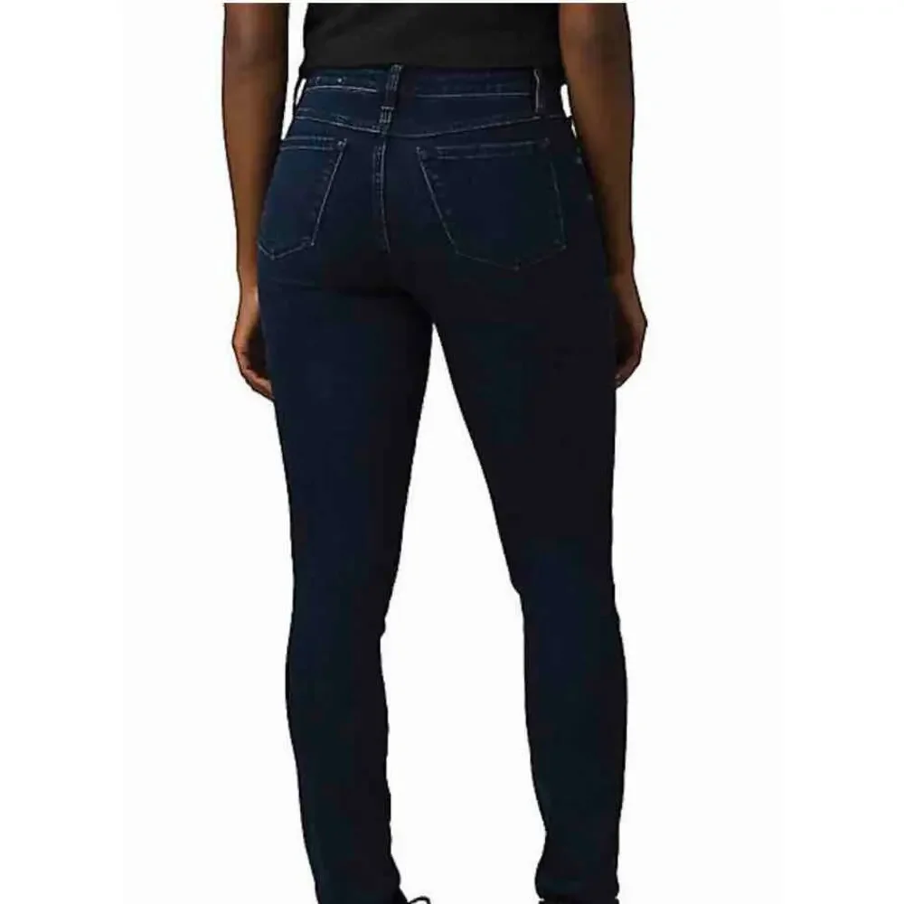 Prana High Rise Skinny Denim Jeans Dark Wash Blue Size 6 Short NEW
